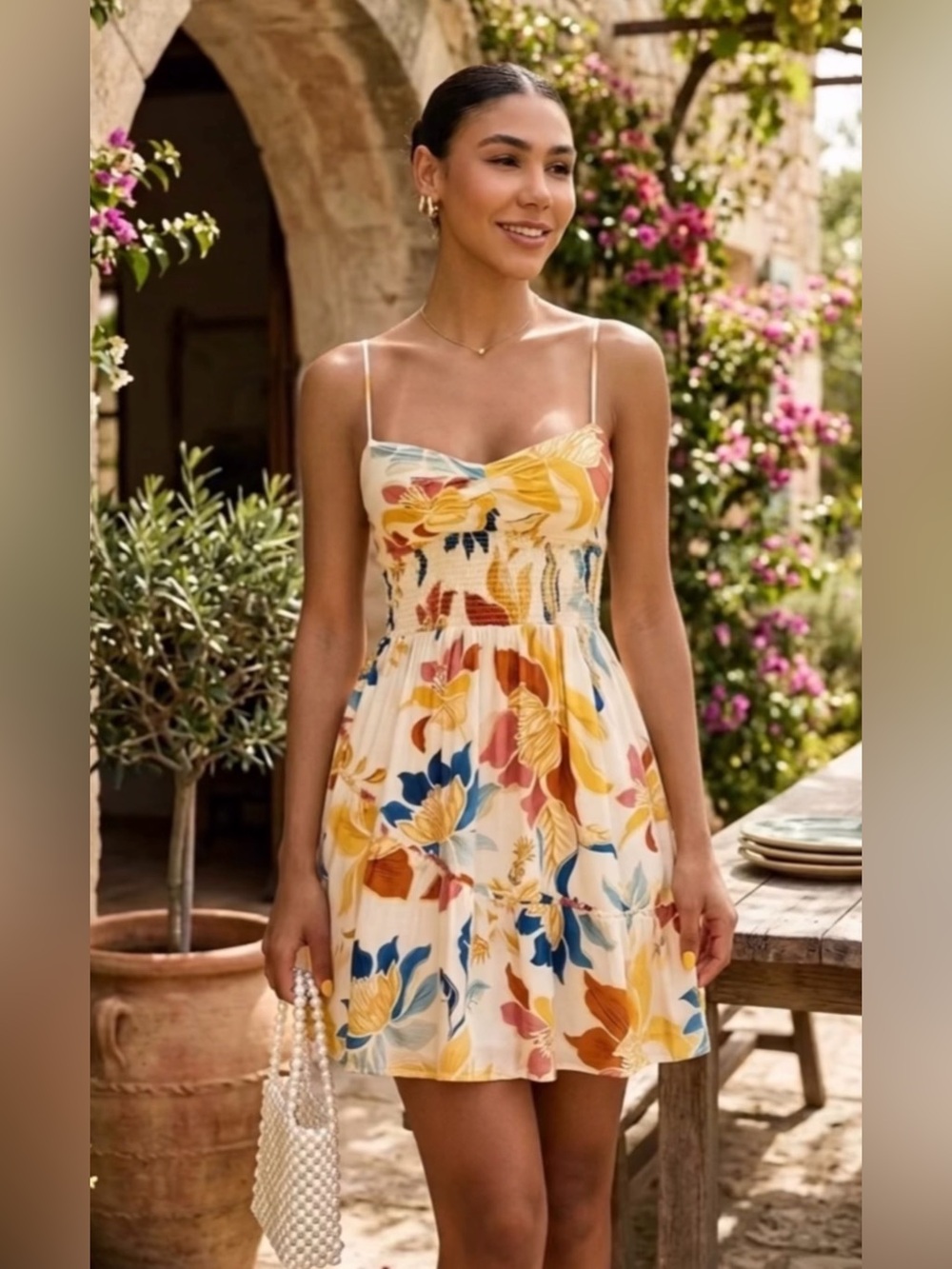 FARM RIO Vestido Curto Floral Majestoso Dress Anthropologie RARE M Medium #116